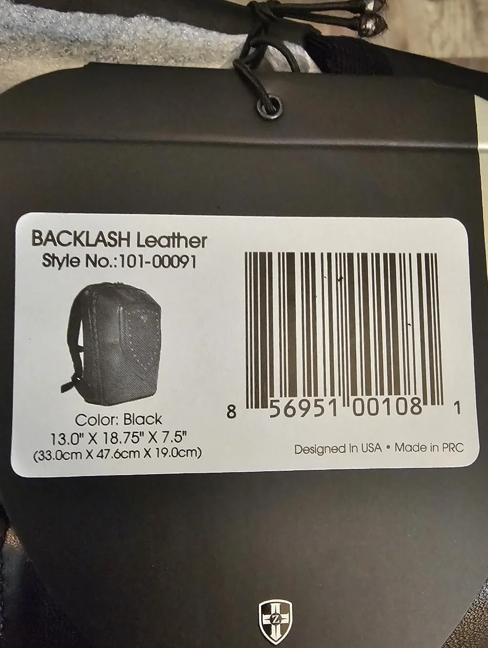 NWT Zeyner Backlash Black Cowhide Leather Laptop Backpack Motoring Collection